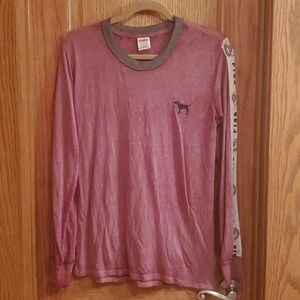 Small Burgundy long sleeve top from PINK VS
